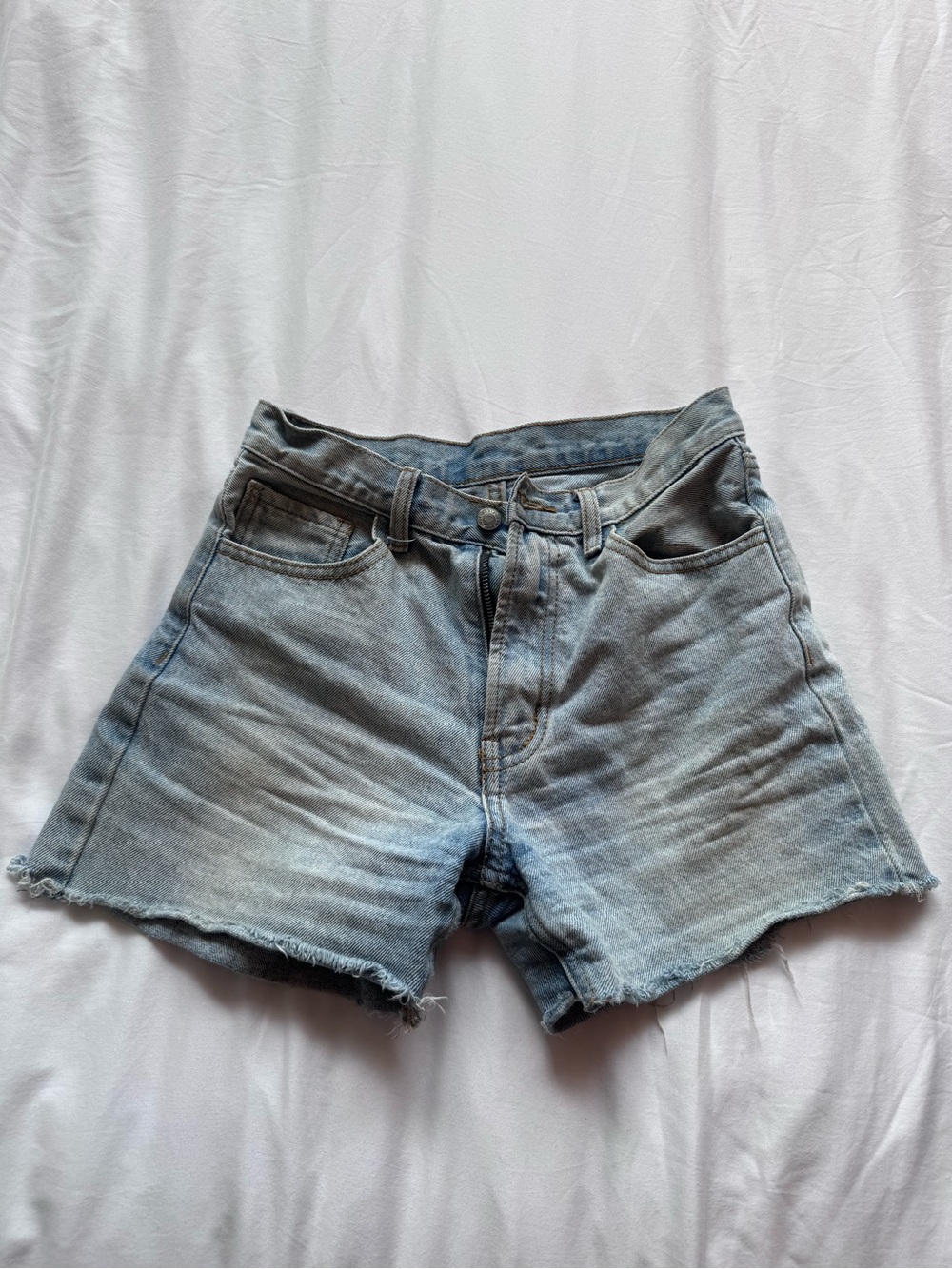 Brandy Melville Light Blue High-Rise Denim Shorts